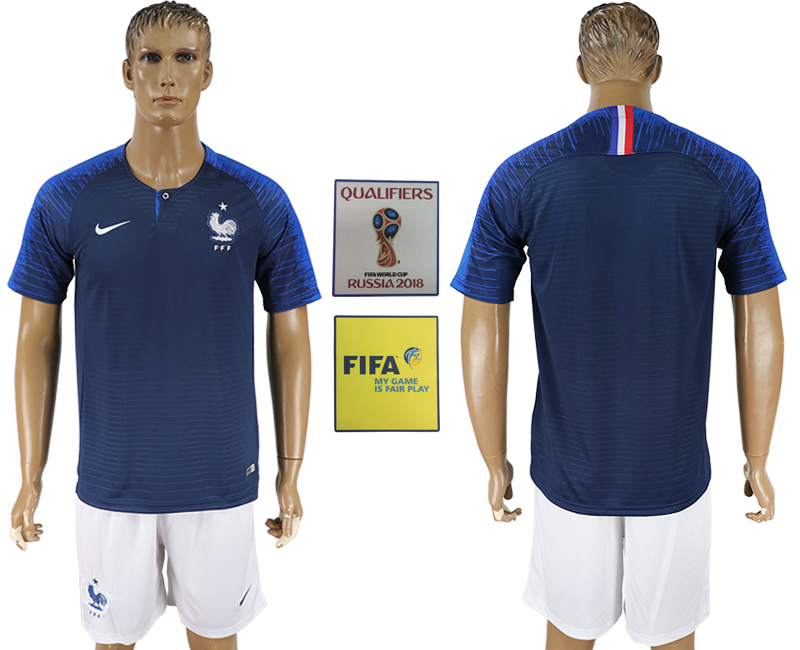 France Home 2018 FIFA World Cup Soccer Jersey
