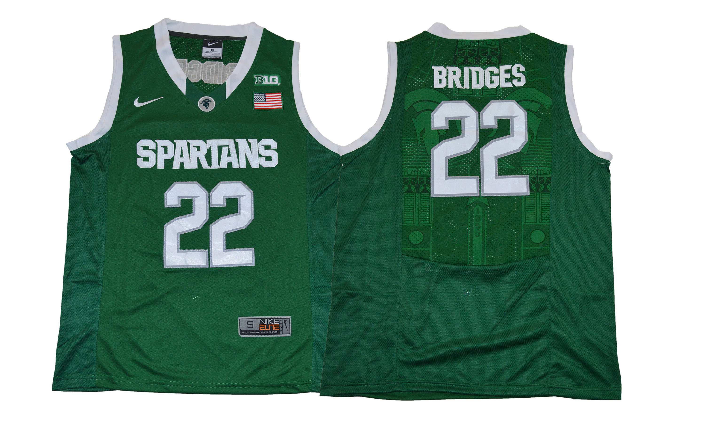 Michigan State Spartans 22 Miles Bridges Green College Basketball Jersey