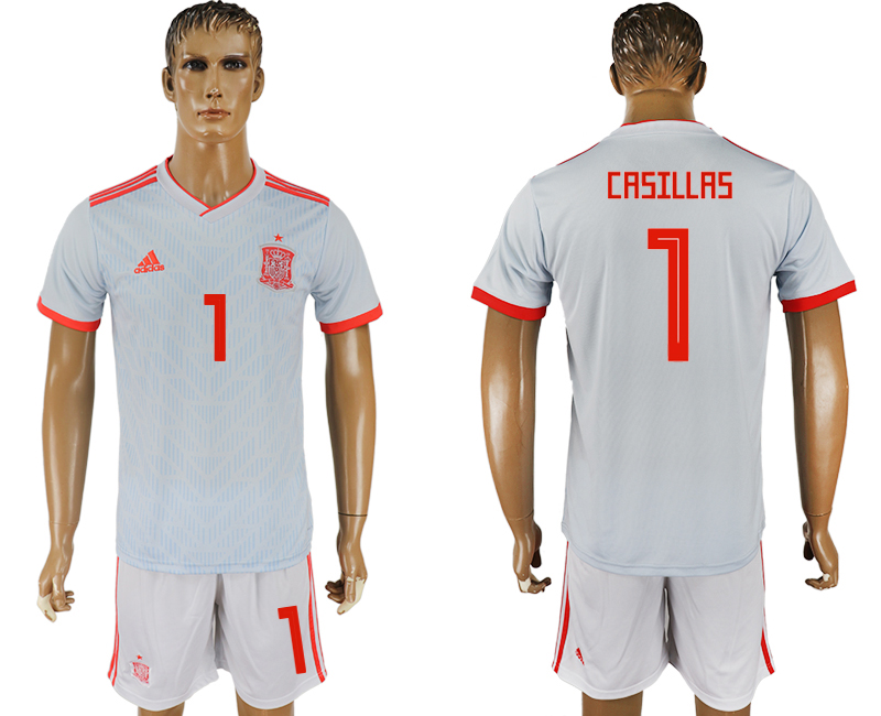 Spain 1 CRSILLRS Away 2018 FIFA World Cup Soccer Jersey - Click Image to Close