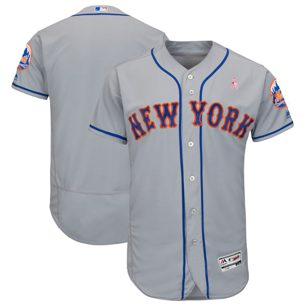 Mets Blank Gray 2018 Mother's Day Flexbase Jersey - Click Image to Close