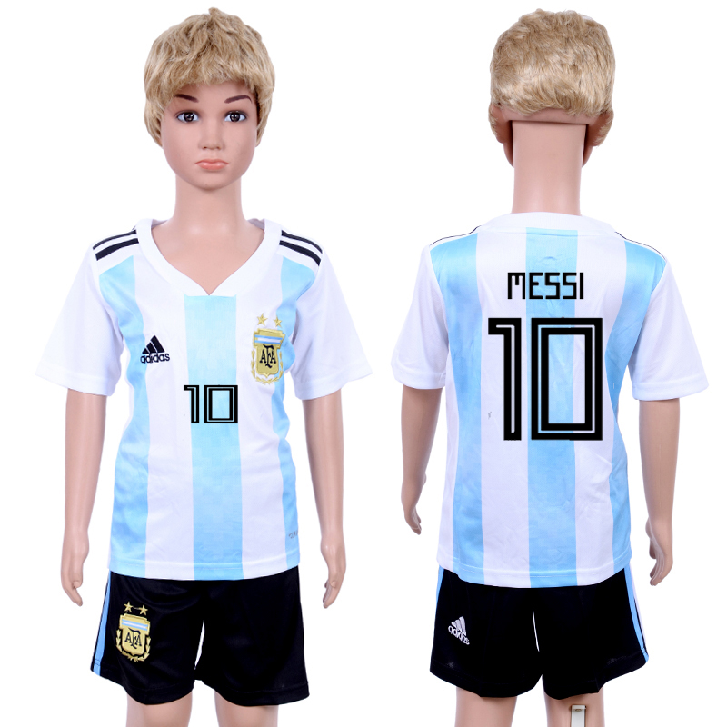 Argentina 10 MESSI Youth 2018 FIFA World Cup Soccer Jersey - Click Image to Close