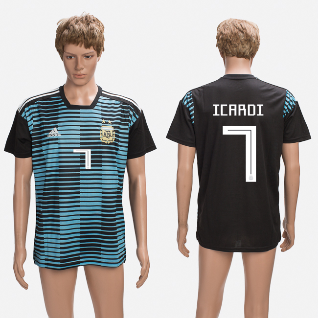 Argentina 7 ICARDI Training 2018 FIFA World Cup Thailand Soccer Jersey - Click Image to Close