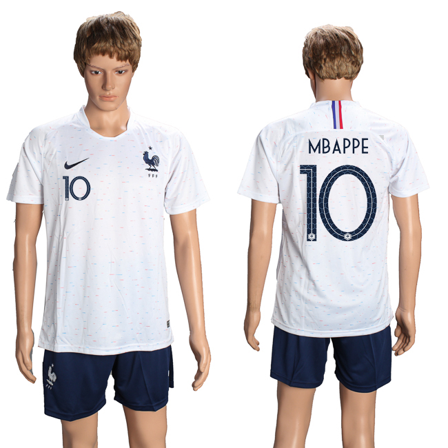 France 10 MBAPPE Away 2018 FIFA World Cup Soccer Jersey