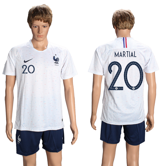 France 20 MARTIAL Away 2018 FIFA World Cup Soccer Jersey