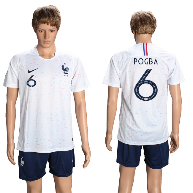 France 6 POGBA Away 2018 FIFA World Cup Soccer Jersey