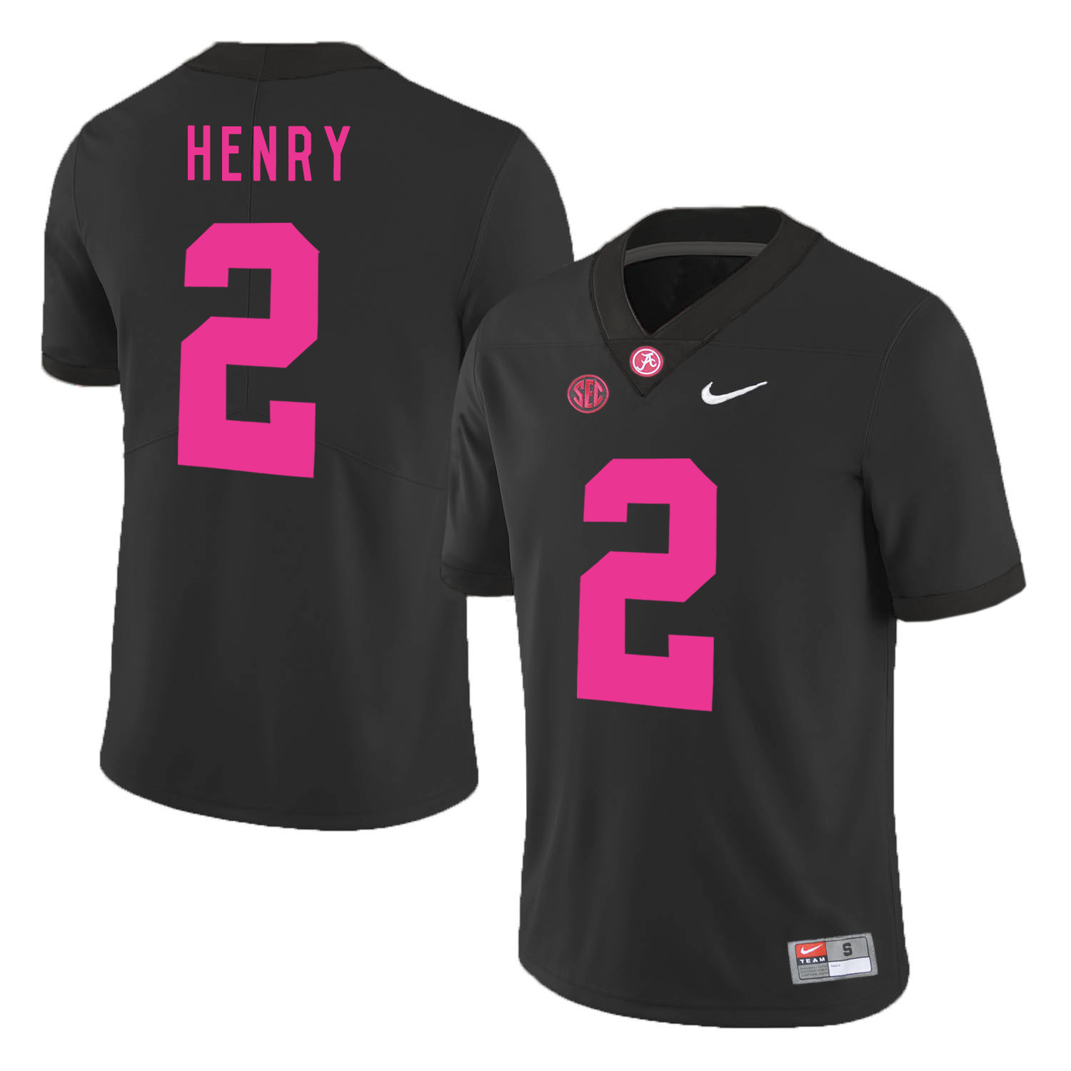 Alabama Crimson Tide 2 Derrick Henry Black 2018 Breast Cancer Awareness College Football Jersey