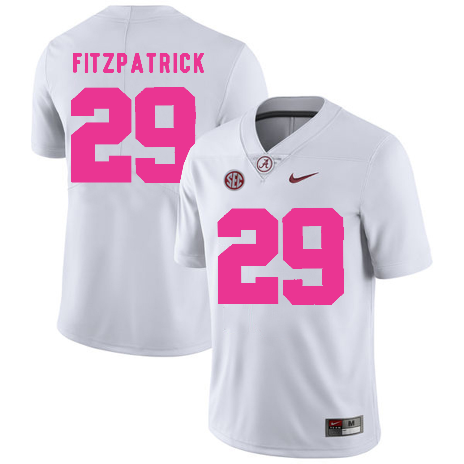 Alabama Crimson Tide 29 Minkah Fitzpatrick White 2018 Breast Cancer Awareness College Football Jersey