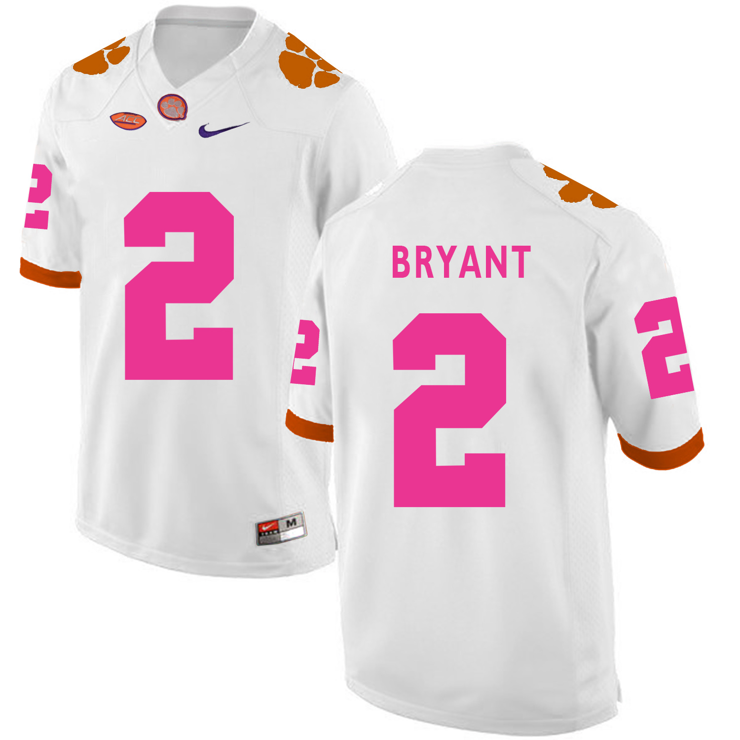 Clemson Tigers 2 Kelly Bryant White 2018 Breast Cancer Awareness College Football Jersey