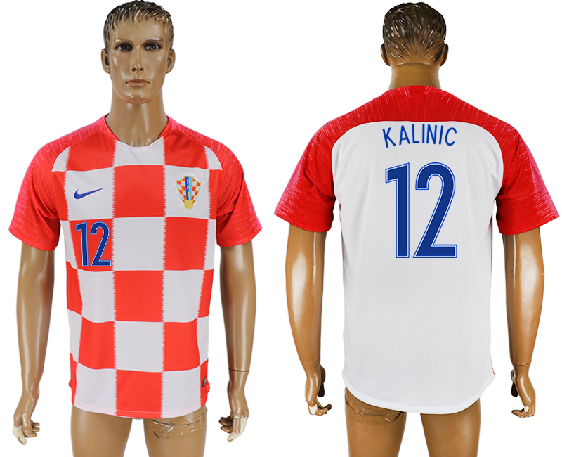 Croatia 12 KALINIC Home 2018 FIFA World Cup Thailand Soccer Jersey - Click Image to Close