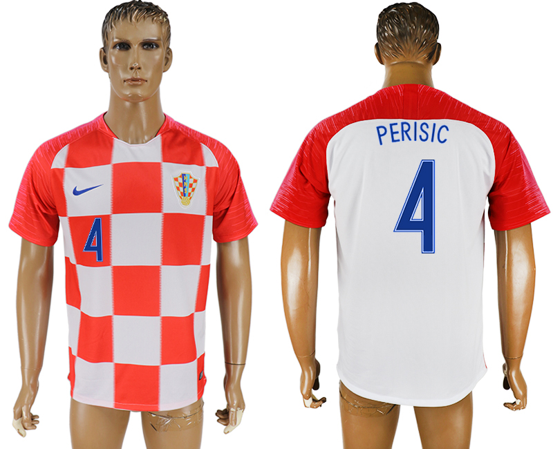 Croatia 4 PERISIC Home 2018 FIFA World Cup Thailand Soccer Jersey - Click Image to Close