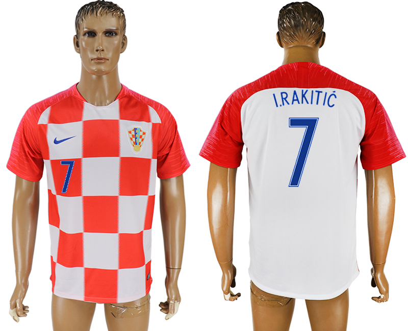 Croatia 7 I.RAKITIC Home 2018 FIFA World Cup Thailand Soccer Jersey - Click Image to Close