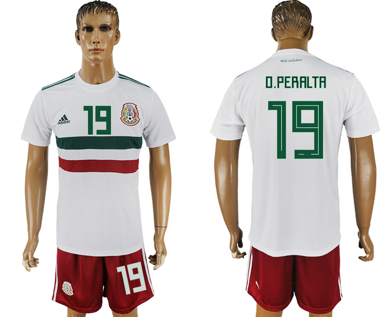 Mexico 19 O.PERALTA Away 2018 FIFA World Cup Soccer Jersey - Click Image to Close