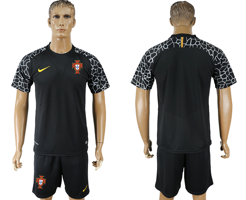 Portugal Black Goalkeeper 2018 FIFA World Cup Soccer Jersey - Click Image to Close