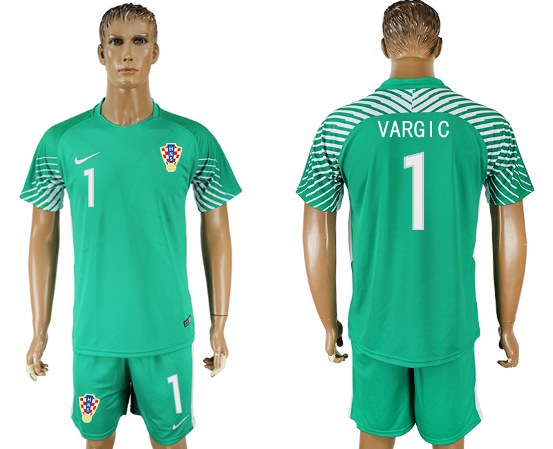 Croatia 1 VARGIC Green Goalkeeper 2018 FIFA World Cup Soccer Jersey - Click Image to Close