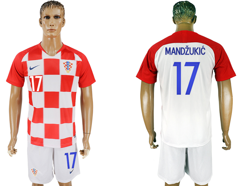 Croatia 17 MANDZUKIC Home 2018 FIFA World Cup Soccer Jersey - Click Image to Close