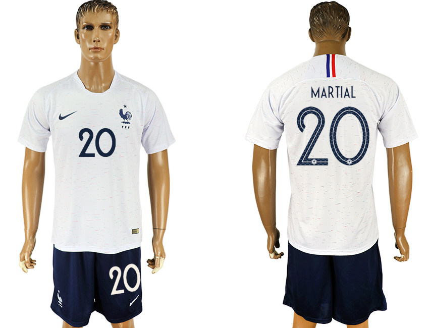 France 20 MARTIAL Away 2018 FIFA World Cup Soccer Jersey - Click Image to Close