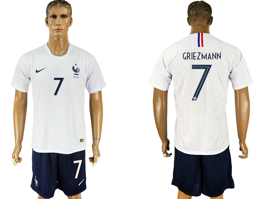 France 7 GRIZMANN Away 2018 FIFA World Cup Soccer Jersey - Click Image to Close
