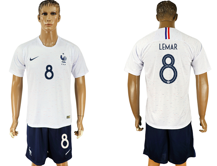 France 8 LEMAR Away 2018 FIFA World Cup Soccer Jersey - Click Image to Close