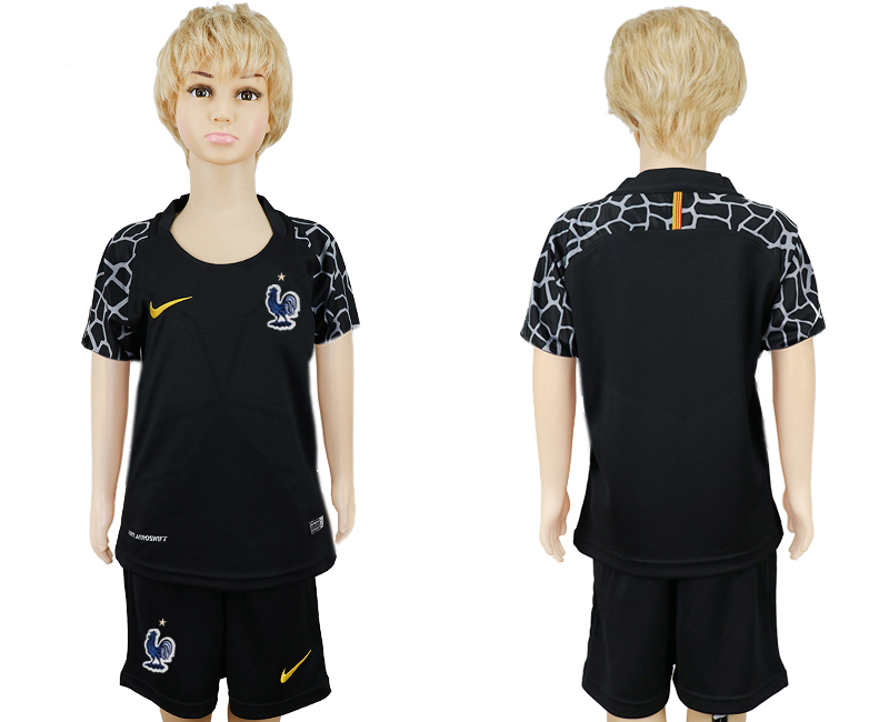 France Goalkeeper Black Youth 2018 FIFA World Cup Soccer Jersey - Click Image to Close