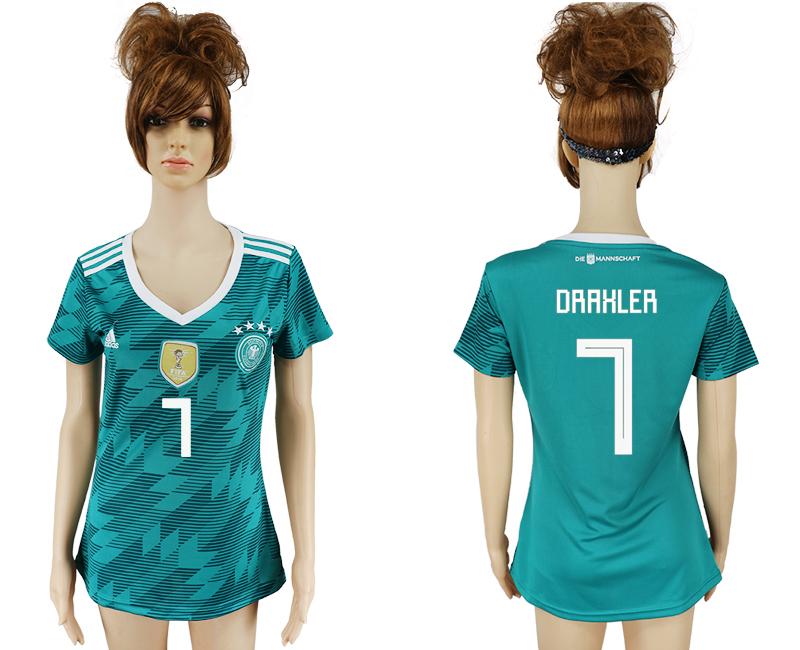 Germany 7 DRAHLER Away Women 2018 FIFA World Cup Soccer Jersey