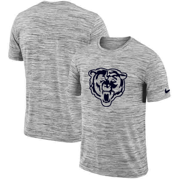 Men's Chicago Bears Nike Heathered Black Sideline Legend Velocity Travel Performance T Shirt - Click Image to Close