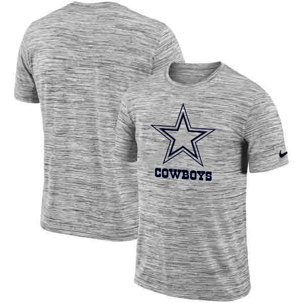Men's Dallas Cowboys Nike Heathered Black Sideline Legend Velocity Travel Performance T Shirt - Click Image to Close