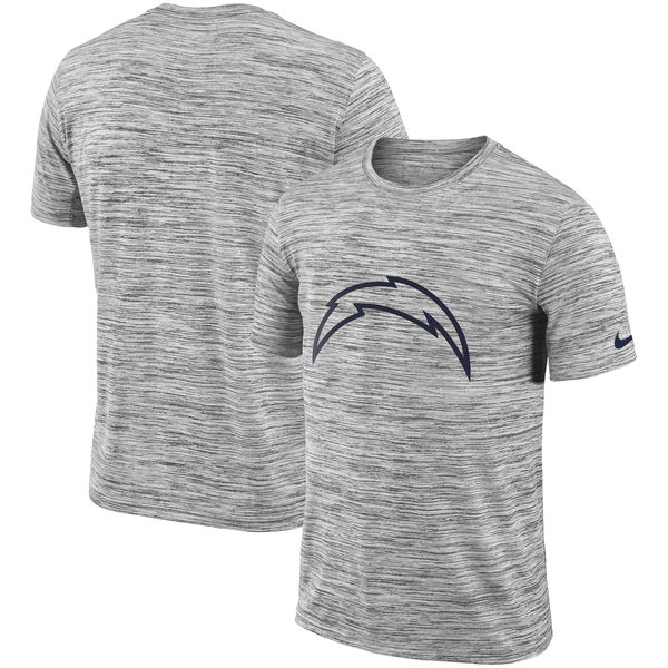 Men's Los Angeles Chargers Nike Heathered Black Sideline Legend Velocity Travel Performance T Shirt - Click Image to Close