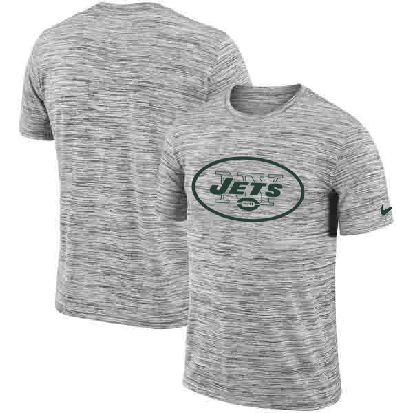 Men's New York Jets Nike Heathered Black Sideline Legend Velocity Travel Performance T Shirt
