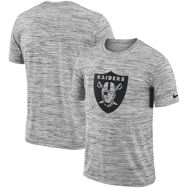 Men's Oakland Raiders Nike Heathered Black Sideline Legend Velocity Travel Performance T Shirt