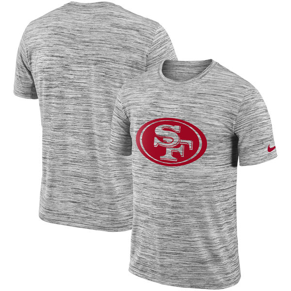 Men's San Francisco 49ers Nike Heathered Black Sideline Legend Velocity Travel Performance T Shirt