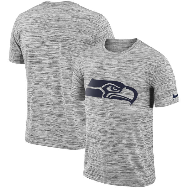 Men's Seattle Seahawks Nike Heathered Black Sideline Legend Velocity Travel Performance T Shirt