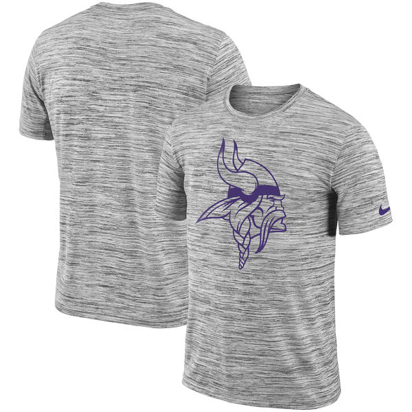 Nike Minnesota Vikings Heathered Black Sideline Legend Velocity Travel Performance T Shirt