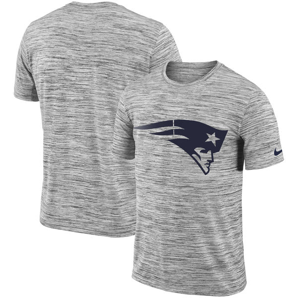 Nike New England Patriots Heathered Black Sideline Legend Velocity Travel Performance T Shirt