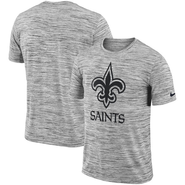 Nike New Orleans Saints Heathered Black Sideline Legend Velocity Travel Performance T Shirt