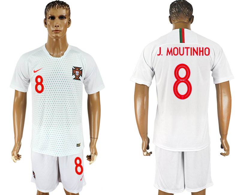 Portugal 8 J. MOUTINHO Away 2018 FIFA World Cup Soccer Jersey - Click Image to Close
