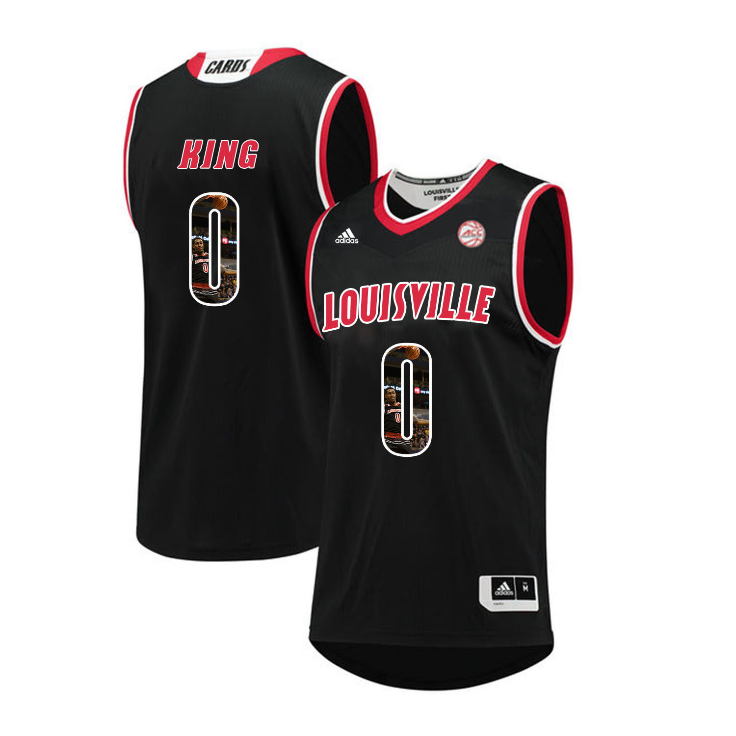 Louisville Cardinals 0 Diamond King Black With Portrait Print College Basketball Jersey Louisville Cardinals 0 Diamond King Black With Portrait Print College Basketball Jersey