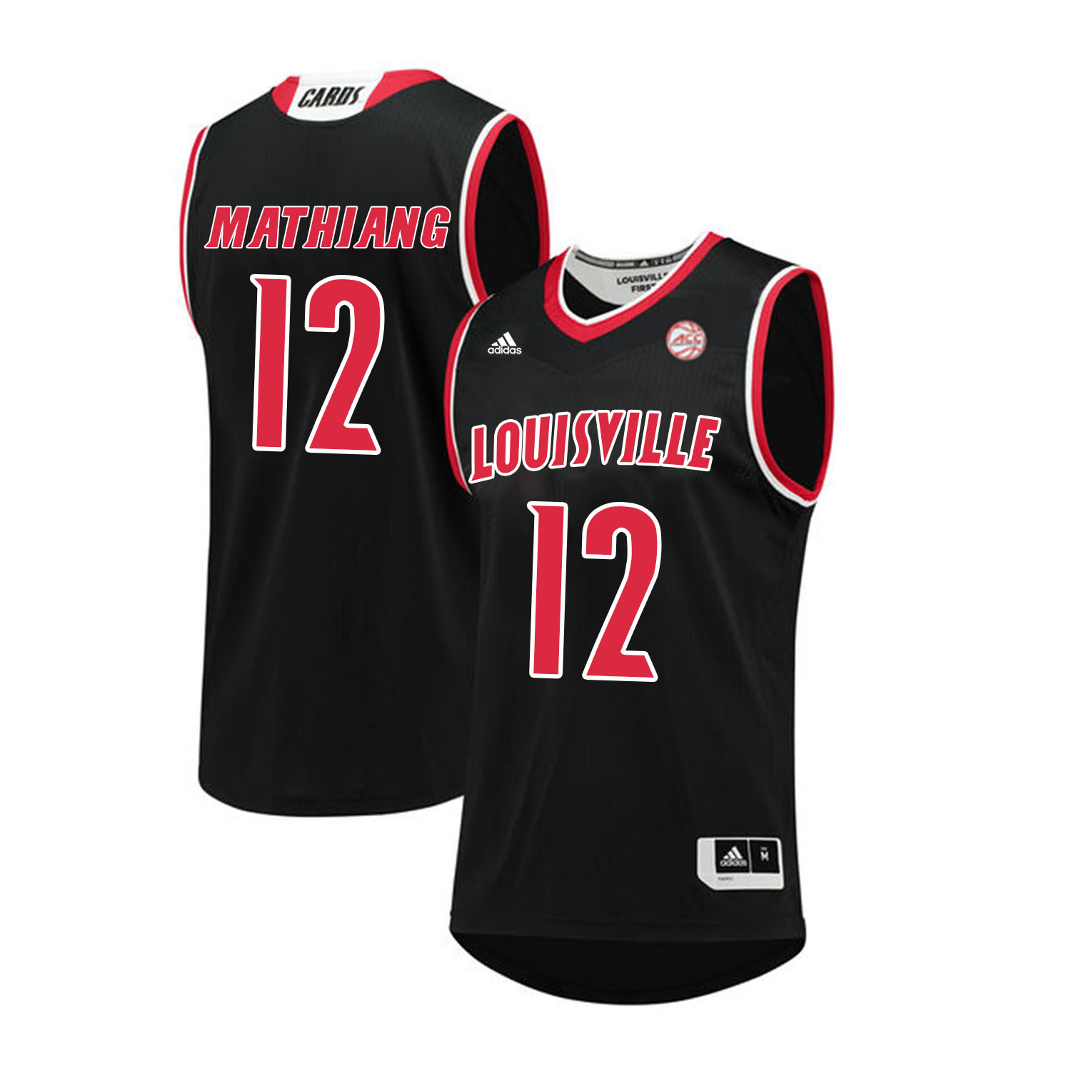 Louisville Cardinals 12 Mangok Mathiang Black College Basketball Jersey