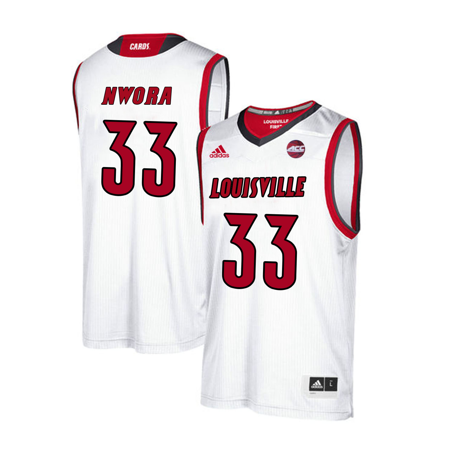 Louisville Cardinals 33 Jordan Nwora White College Basketball Jersey