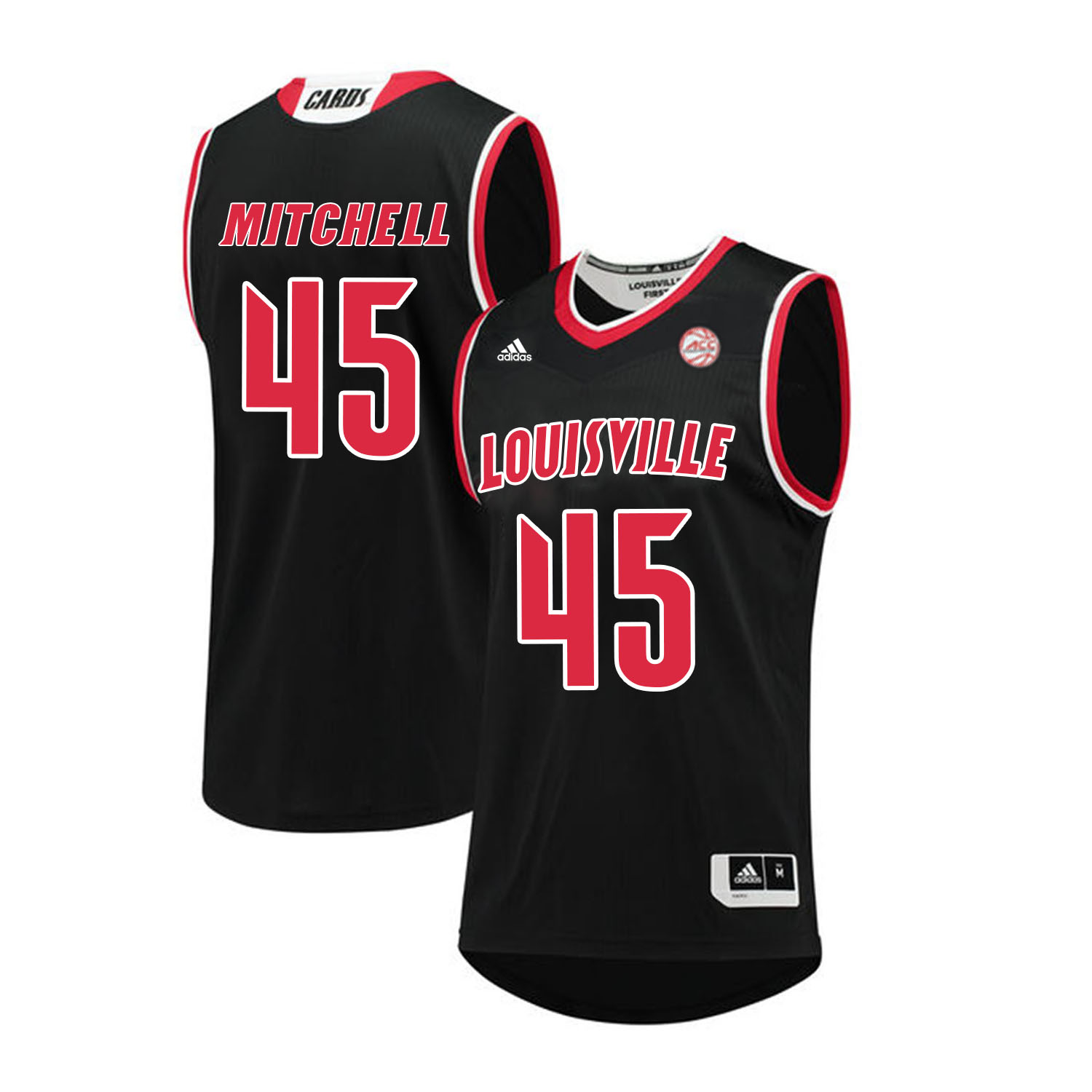 Louisville Cardinals 45 Donovan Mitchell Black College Basketball Jersey