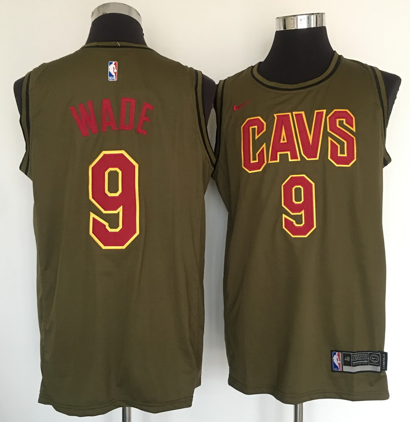 Cavaliers 9 Dwayne Wade Olive Nike Swingman Jersey