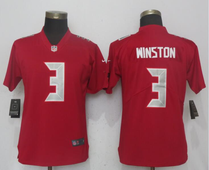 Nike Buccaneers 3 Jameis Winston Red Women Color Rush Limited Jersey