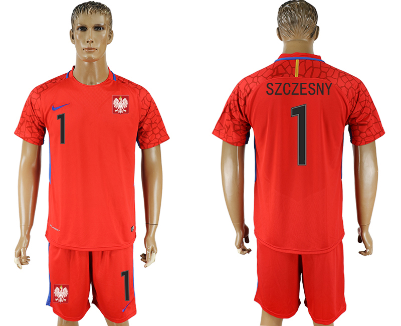 Poland 1 SZCZESNY Red Goalkeeper 2018 FIFA World Cup Soccer Jersey - Click Image to Close