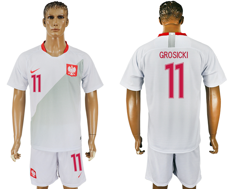 Poland 11 GROSICKI Home 2018 FIFA World Cup Soccer Jersey - Click Image to Close