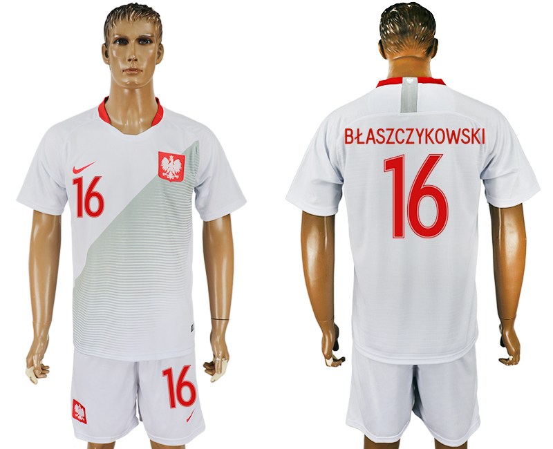 Poland 16 BLASZCZYKOWSKI Home 2018 FIFA World Cup Soccer Jersey - Click Image to Close