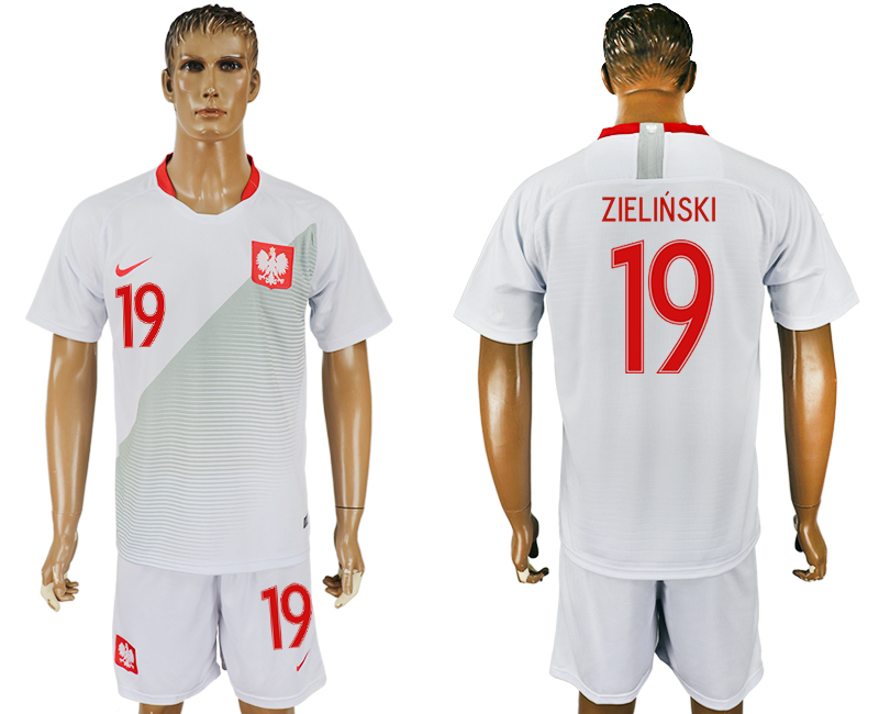 Poland 19 ZIELINSKI Home 2018 FIFA World Cup Soccer Jersey - Click Image to Close