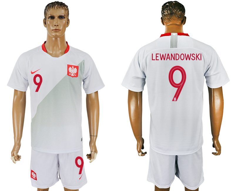 Poland 9 LEWANDOWSKI Home 2018 FIFA World Cup Soccer Jersey
