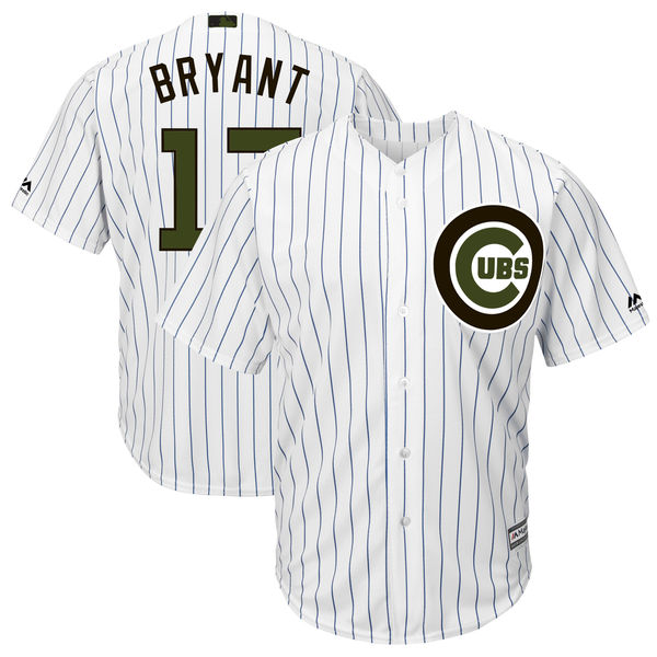 Cubs 17 Kris Bryant White 2018 Memorial Day Cool Base Jersey - Click Image to Close