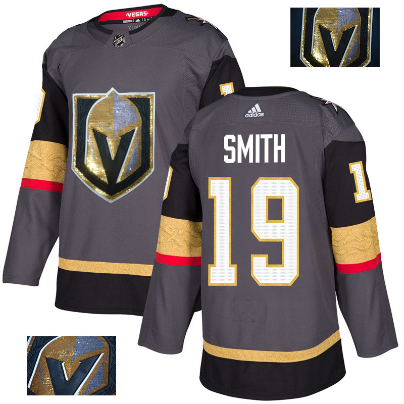 Vegas Golden Knights 19 Reilly Smith Gray With Special Glittery Logo Adidas Jersey