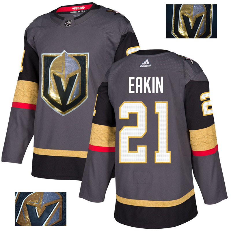 Vegas Golden Knights 21 Cody Eakin Gray With Special Glittery Logo Adidas Jersey