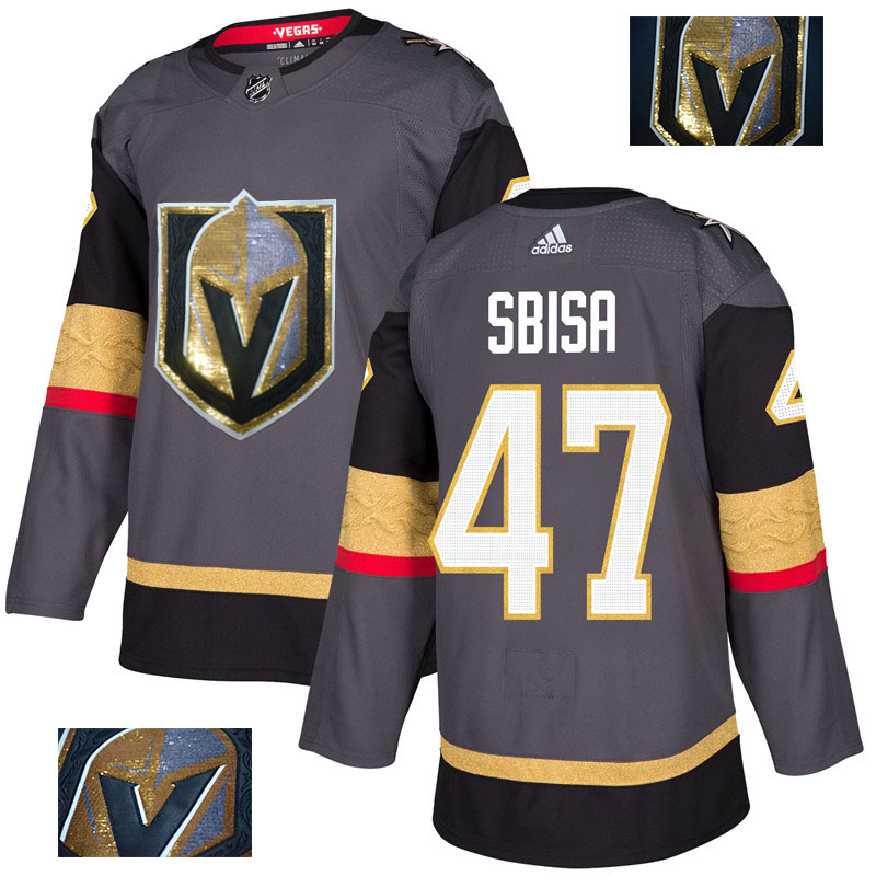 Vegas Golden Knights 47 Luca Sbisa Gray With Special Glittery Logo Adidas Jersey